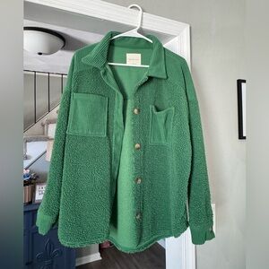 American Eagle Outfitters Green Textured Shacket